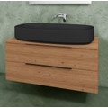 Immagine di Flaminia BOX base portalavabo sospesa, 2 cassetti, L.120 P.50 H.50 cm, con top e foro per lavabo da appoggio, finitura ok arly BX949+BXPR51ARL