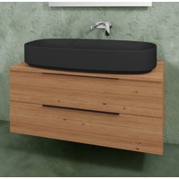 Immagine di Flaminia BOX base portalavabo sospesa, 2 cassetti, L.120 P.50 H.50 cm, con top e foro per lavabo da appoggio, finitura ok arly BX949+BXPR51ARL