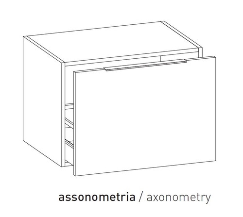 Immagine di Flaminia BOX base sospesa, 1 cassetto, L.70 P.50 H.50 cm, con top, finitura oj bianco BX423+BXPR51OJB