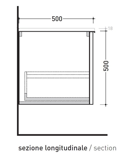 Immagine di Flaminia BOX base sospesa, 1 cassetto, L.70 P.50 H.50 cm, con top, finitura oj bianco BX423+BXPR51OJB