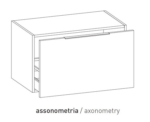 Immagine di Flaminia BOX base sospesa, 1 cassetto, L.85 P.50 H.50 cm, con top, finitura oj canapa BX427+BXPR51OJC