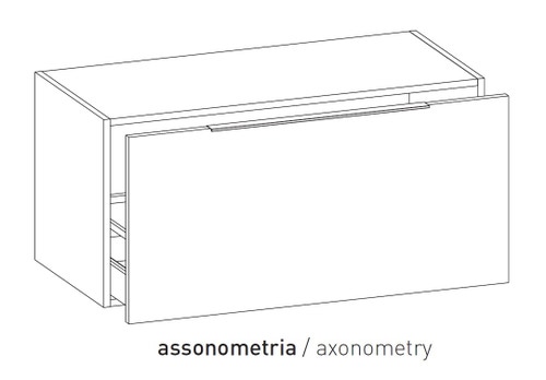 Immagine di Flaminia BOX base sospesa, 1 cassetto, L.105 P.50 H.50 cm, con top, finitura oj grigio BX435+BXPR51OJG