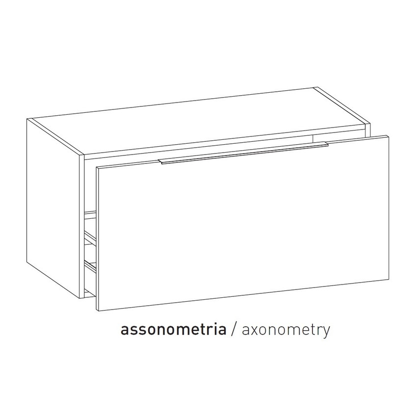Immagine di Flaminia BOX base sospesa, 1 cassetto, L.105 P.50 H.50 cm, con top, finitura oj grigio BX435+BXPR51OJG