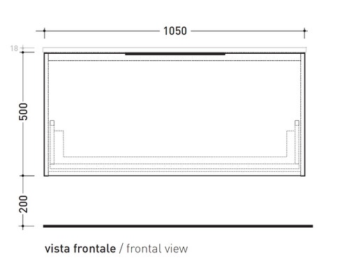 Immagine di Flaminia BOX base sospesa, 1 cassetto, L.105 P.50 H.50 cm, con top, finitura oj grigio BX435+BXPR51OJG