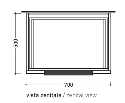 Immagine di Flaminia BOX base sospesa, 2 cassetti, L.70 P.50 H.50 cm, con top, finitura ok arly BX425+BXPR51ARL