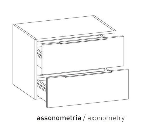 Immagine di Flaminia BOX base sospesa, 2 cassetti, L.70 P.50 H.50 cm, con top, finitura ok arly BX425+BXPR51ARL