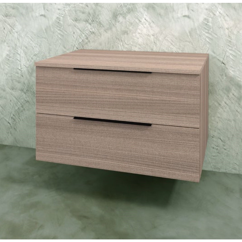 Immagine di Flaminia BOX base sospesa, 2 cassetti, L.85 P.50 H.50 cm, con top, finitura oj canapa BX429+BXPR51OJC
