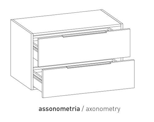 Immagine di Flaminia BOX base sospesa, 2 cassetti, L.85 P.50 H.50 cm, con top, finitura oj canapa BX429+BXPR51OJC