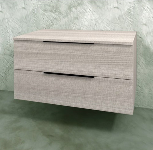 Immagine di Flaminia BOX base sospesa, 2 cassetti, L.95 P.50 H.50 cm, con top, finitura oj grigio BX433+BXPR51OJG