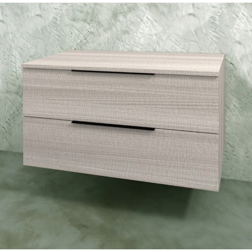 Immagine di Flaminia BOX base sospesa, 2 cassetti, L.95 P.50 H.50 cm, con top, finitura oj grigio BX433+BXPR51OJG