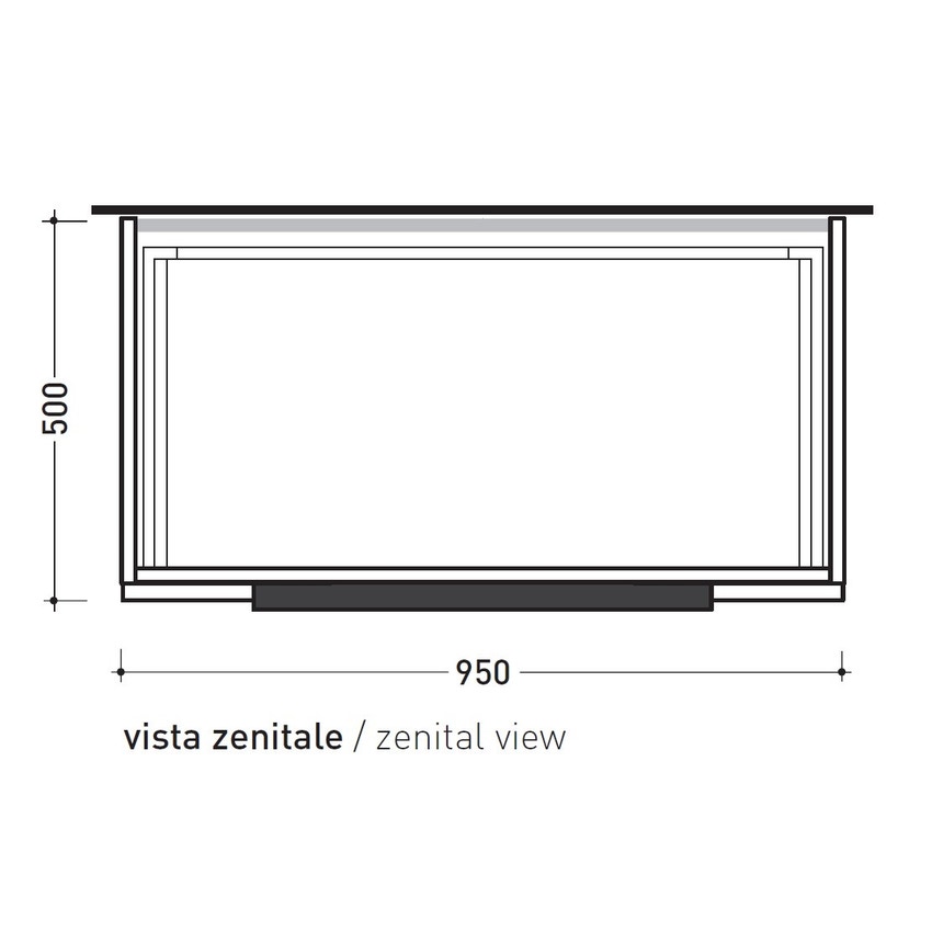 Immagine di Flaminia BOX base sospesa, 2 cassetti, L.95 P.50 H.50 cm, con top, finitura oj grigio BX433+BXPR51OJG