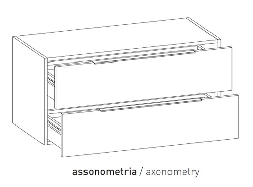 Immagine di Flaminia BOX base sospesa, 2 cassetti, L.105 P.50 H.50 cm, con top, finitura oj bianco BX437+BXPR51OJB