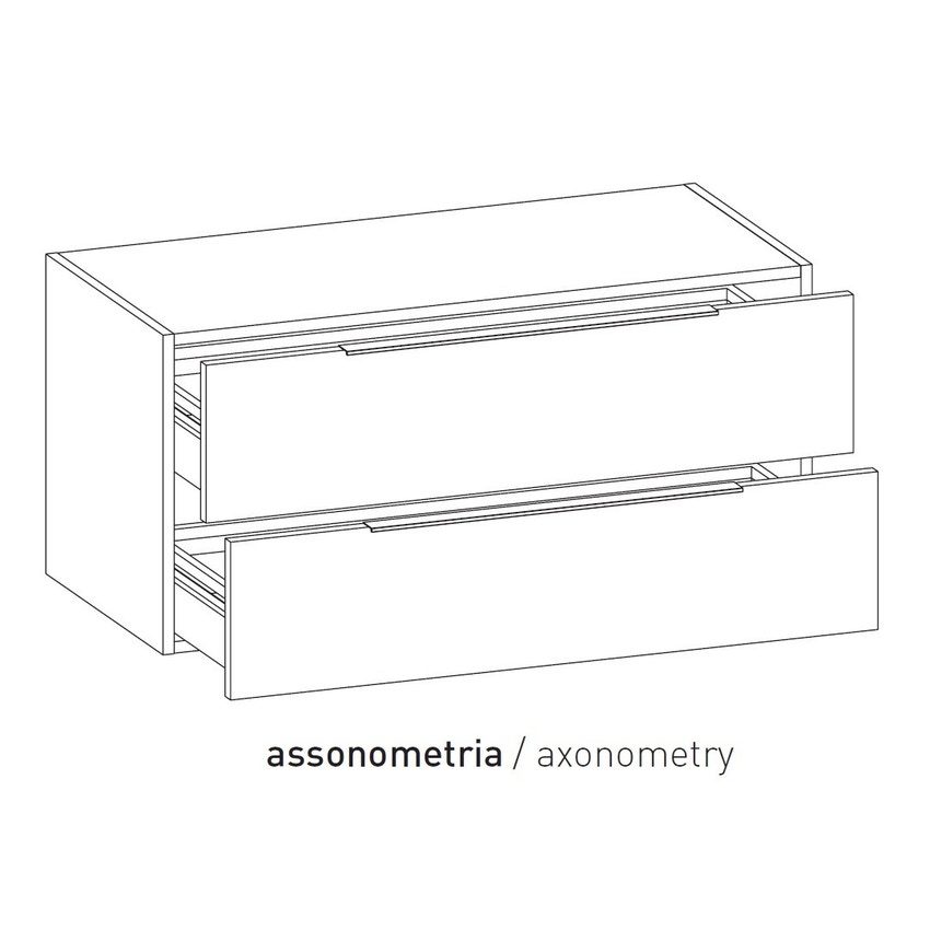 Immagine di Flaminia BOX base sospesa, 2 cassetti, L.105 P.50 H.50 cm, con top, finitura oj bianco BX437+BXPR51OJB