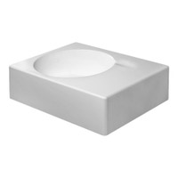 Immagine di Duravit SCOLA lavabo universale con un foro diaframmato per rubinetteria, bacino a sinistra, con troppopieno, con bordo per rubinetteria, lato inferiore smaltato, colore bianco 0684600000