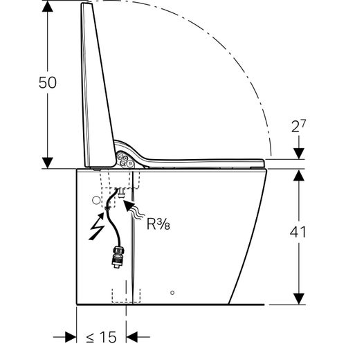 Immagine di Geberit ACQUACLEAN SELA wc a pavimento con funzione bidet finitura bianco alpino 146.170.11.1