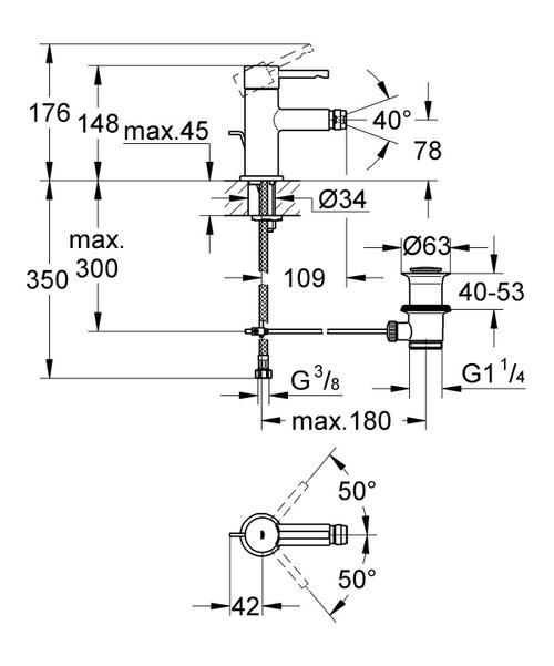 Miscelatore monocomando
per bidet