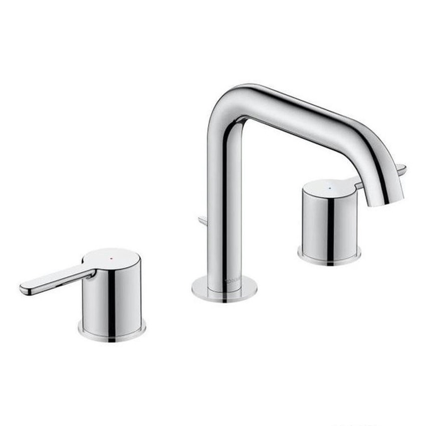 Immagine di Duravit C.1 rubinetteria a 3 fori per lavabo, con scarico e saltarello, bocca P.16 cm, finitura cromo C11060006010