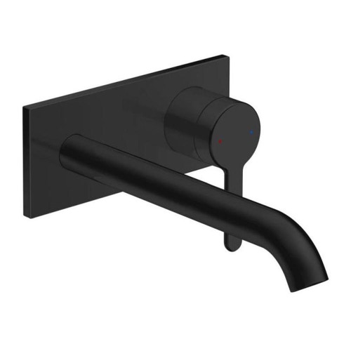Immagine di Duravit C.1 miscelatore monocomando, a parete, bocca P.23 cm, colore nero finitura opaco C11070004046