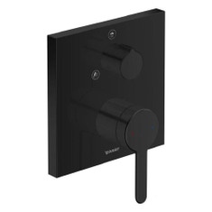 Immagine di Duravit C.1 miscelatore monocomando quadrato, a incasso, per doccia, con deviatore, colore nero finitura opaco C14210011046
