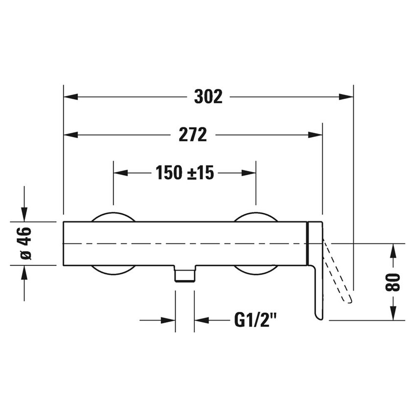 Immagine di Duravit C.1 miscelatore monocomando esterno, per doccia, finitura cromo C14230000010