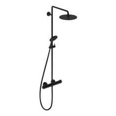 Immagine di Duravit C.1 set doccia, con miscelatore termostatico, colore nero finitura opaco C14280008046