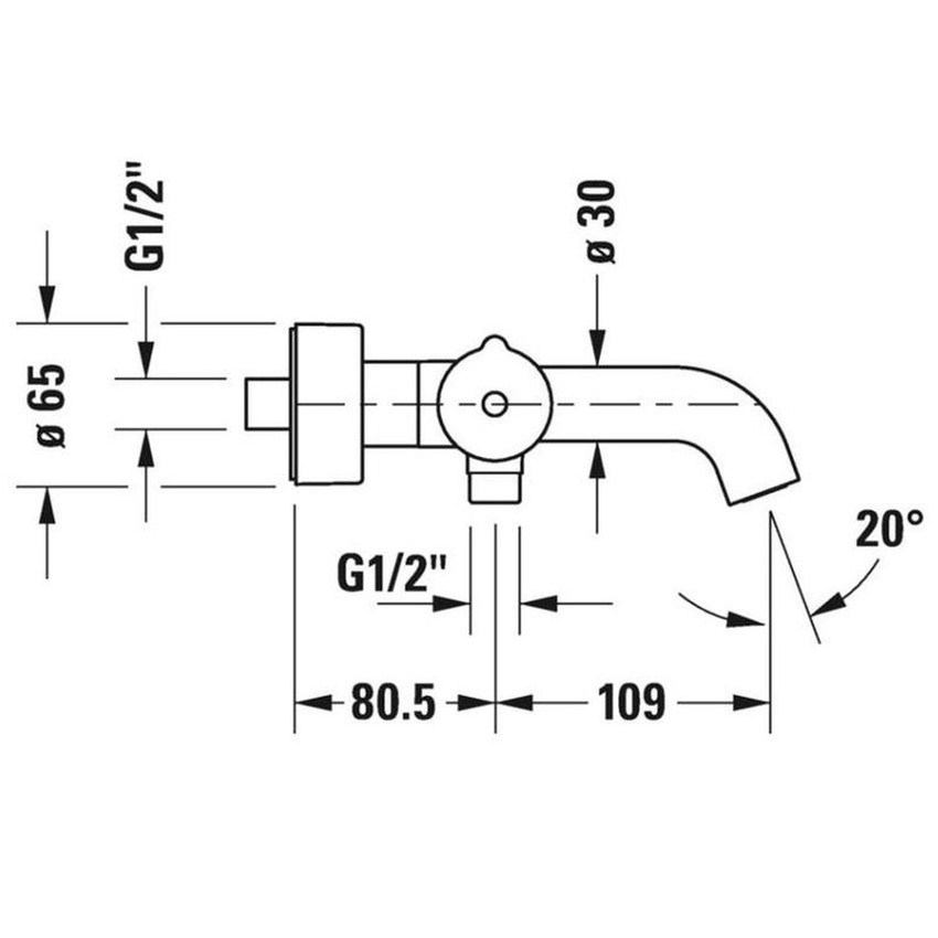 Immagine di Duravit C.1 miscelatore termostatico esterno, per vasca, finitura cromo C15220000010