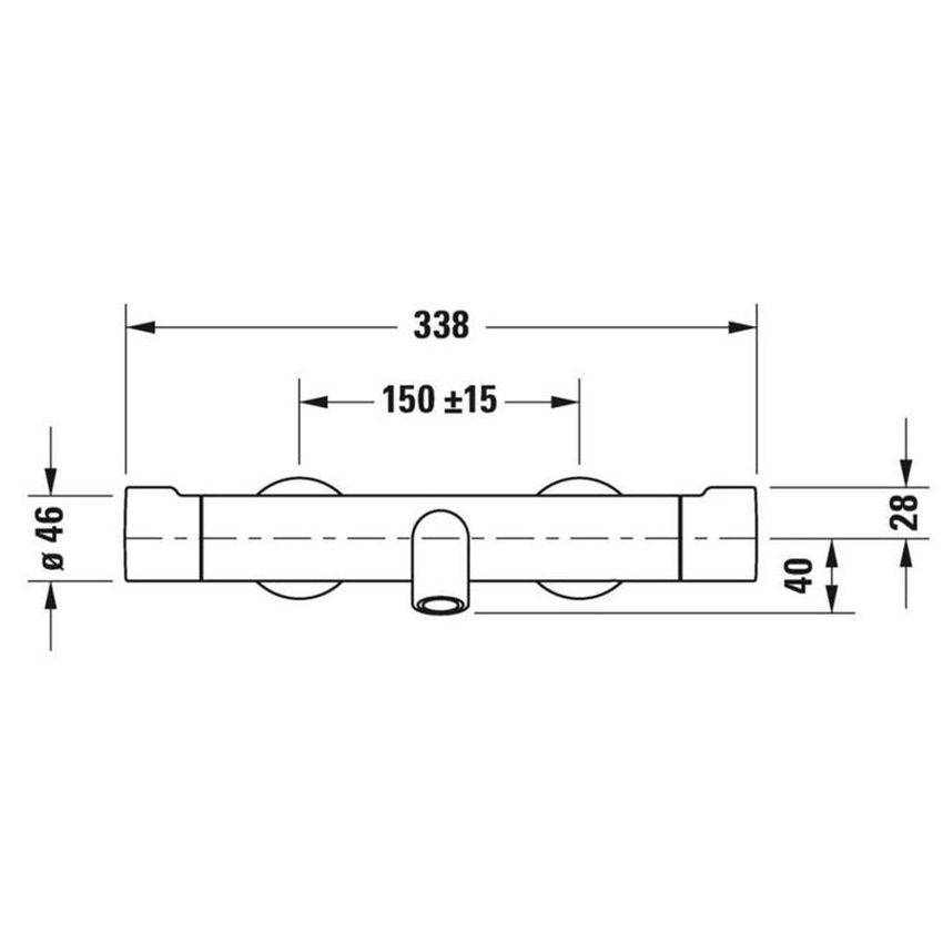 Immagine di Duravit C.1 miscelatore termostatico esterno, per vasca, finitura cromo C15220000010