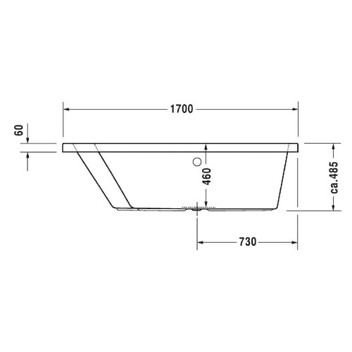 Immagine di Duravit PAIOVA vasca idromassaggio L.170 P.130 cm, da incasso schienale a sx, installazione ad angolo a sx, con sistema combi P, colore bianco 760214000CP1000