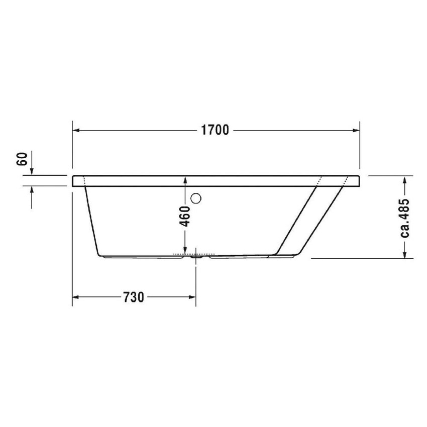 Immagine di Duravit PAIOVA vasca idromassaggioL.170 P.130 cm installazione ad angolo ad incasso a dx, con sistema combi P, colore bianco 760215000CP1000