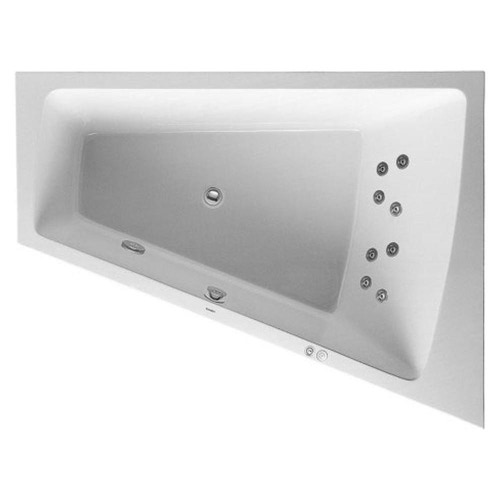 Immagine di Duravit PAIOVA vasca idromassaggio L.170 P.130 cm installazione ad angolo ad incasso a dx, con sistema a getto, colore bianco 760215000JS1000