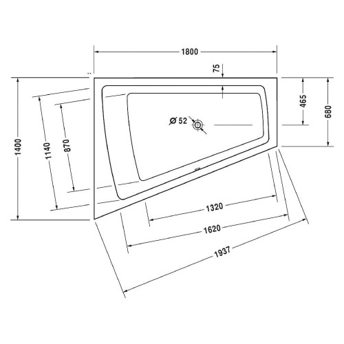 Immagine di Duravit PAIOVA vasca idromassaggio L.180 P.140 cm installazione ad angolo integrata a sx, con combi-system L, con illuminazione, colore bianco 760216000CL1000