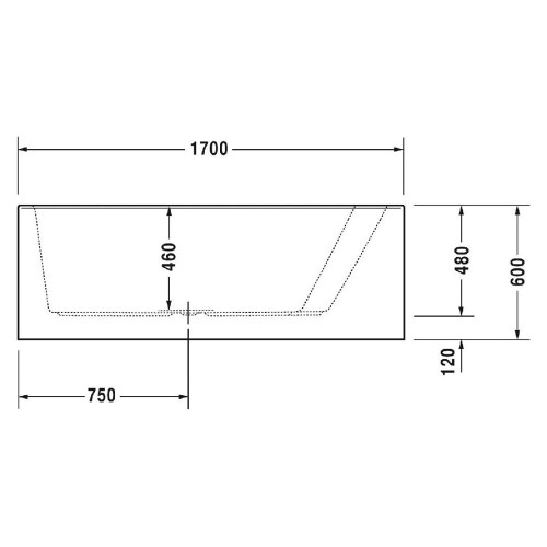 Immagine di Duravit PAIOVA vasca idromassaggio 170x100cm con pannello installazione ad angolo a dx con sistema combi E con illuminazione, colore bianco 760265000CE1000