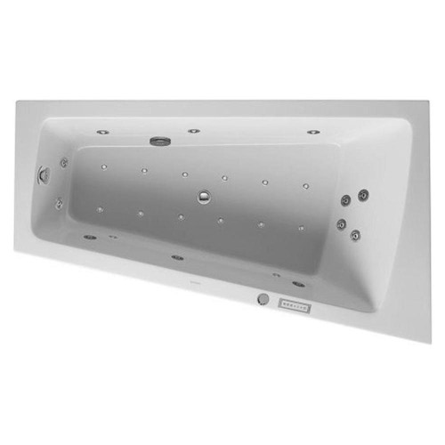 Immagine di Duravit PAIOVA vasca idromassaggio 170x100cm con pannello installazione ad angolo a dx con sistema combi E con illuminazione, colore bianco 760265000CE1000