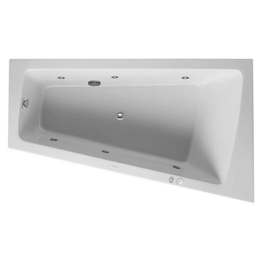 Immagine di Duravit PAIOVA vasca idromassaggio 170x100cm con pannello installazione ad angolo a dx con sistema a getto, colore bianco 760265000JS1000