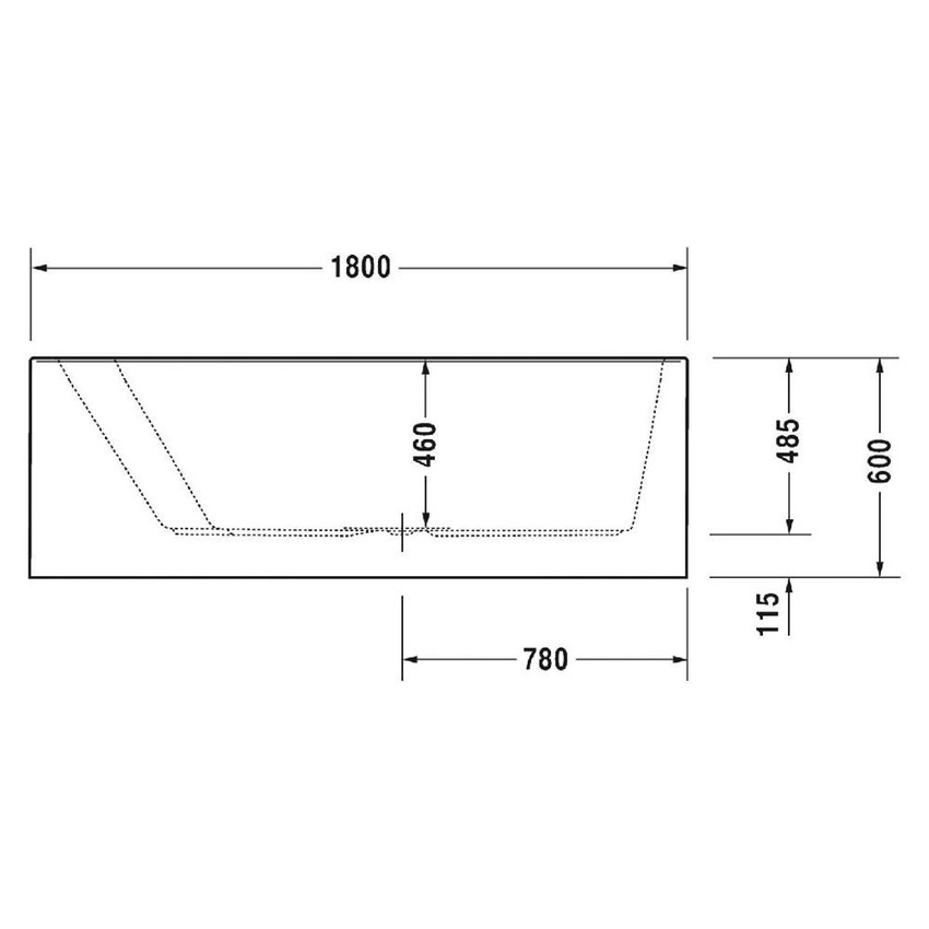 Immagine di Duravit PAIOVA vasca idromassaggio 180x140cm con pannello installazione angolare a sx con sistema aria, colore bianco 760268000AS0000