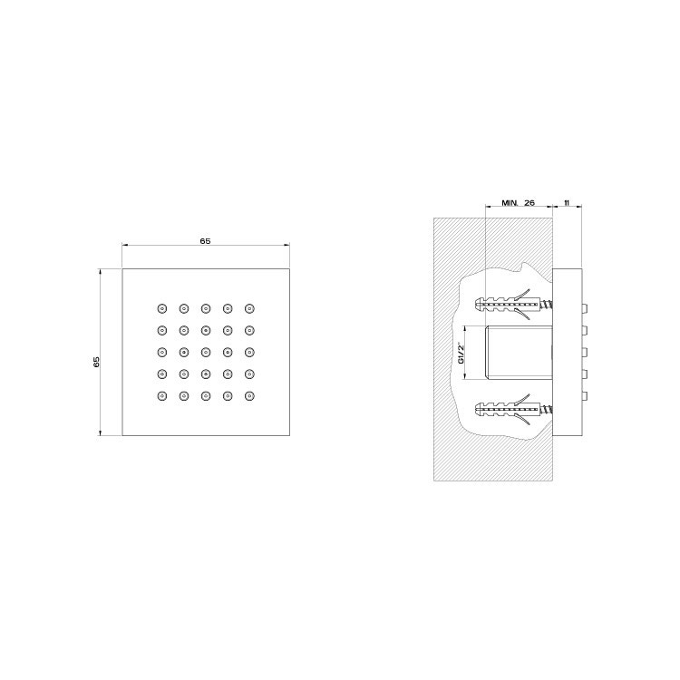 Immagine di Gessi WELLNESS soffione laterale, finitura copper PVD 32973#030