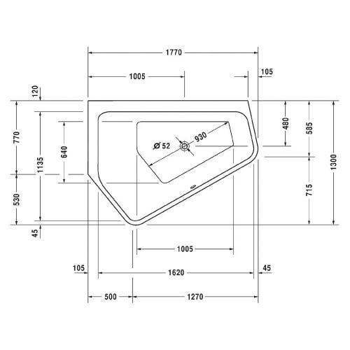 Immagine di Duravit PAIOVA 5 vasca idromassaggio 177x130cm installazione ad angolo integrata sx con sistema ad aria, colore bianco 760390000AS0000