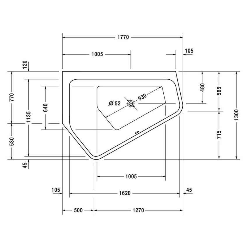 Immagine di Duravit PAIOVA 5 vasca idromassaggio 177x130cm installazione ad angolo integrata sx con sistema combi E, colore bianco 760390000CE1000