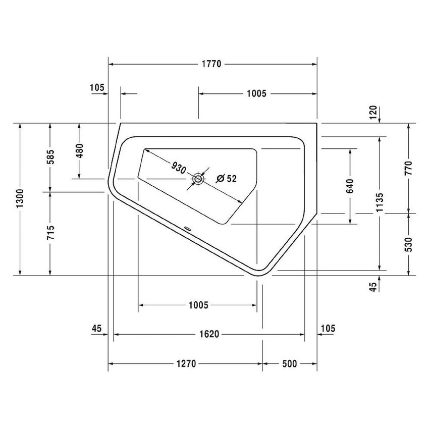 Immagine di Duravit PAIOVA 5 vasca idromassaggio 177x130cm installazione ad angolo ad incasso a dx con sistema a getto, colore bianco 760391000JS1000