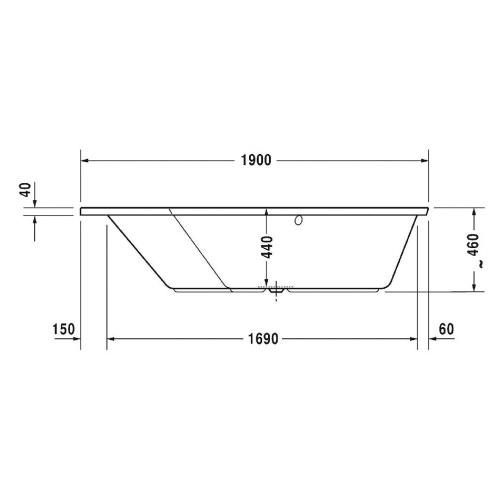 Immagine di Duravit PAIOVA 5 vasca idromassaggio 190x140cm installazione ad angolo integrata sx con sistema ad aria, colore bianco 760392000AS0000
