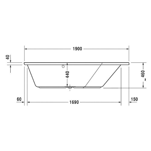 Immagine di Duravit PAIOVA 5 vasca idromassaggio 190x140 cm installazione ad angolo ad incasso a dx con sistema combi E, colore bianco 760393000CE1000