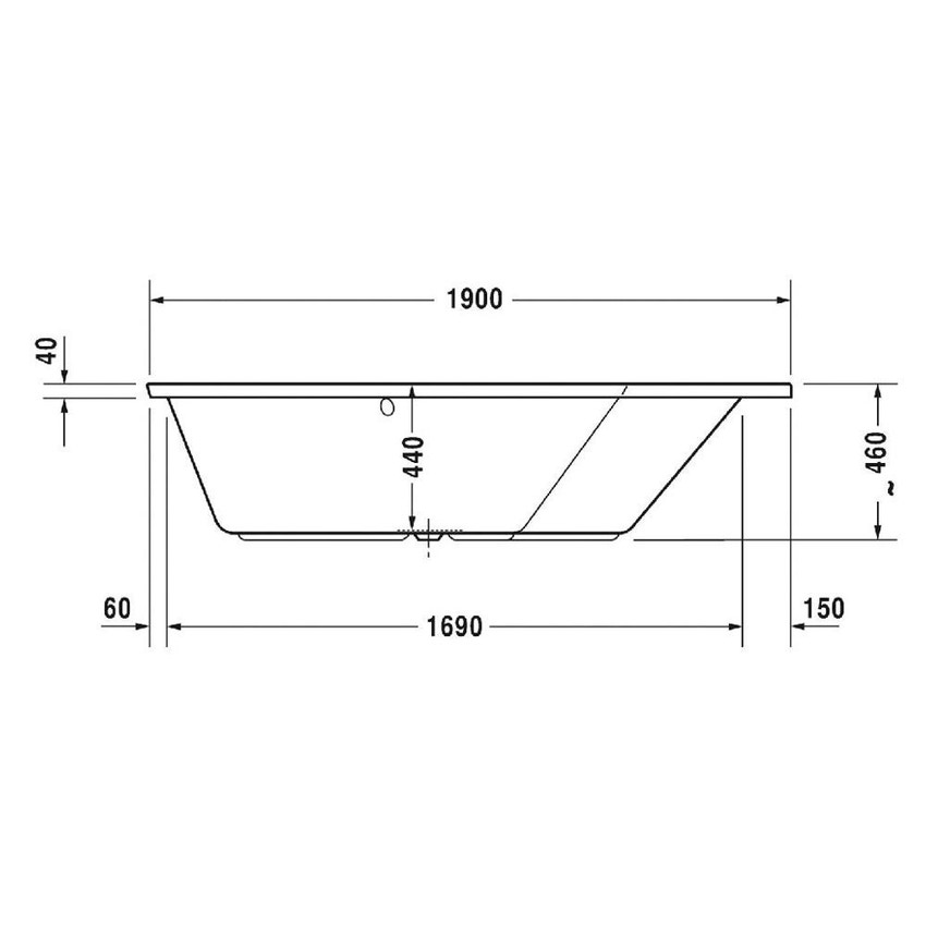 Immagine di Duravit PAIOVA 5 vasca idromassaggio 190x140cm installazione ad angolo ad incasso a dx con sistema combi P, colore bianco 760393000CP1000
