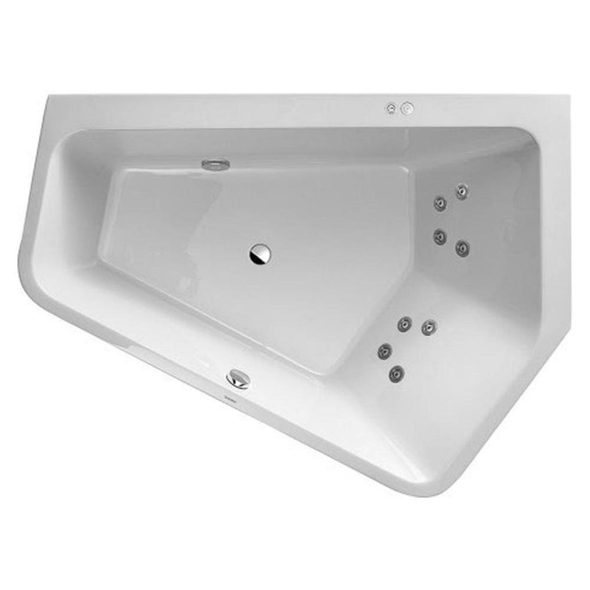 Immagine di Duravit PAIOVA 5 vasca idromassaggio 190x140cm installazione ad angolo ad incasso a dx con sistema a getto, colore bianco 760393000JS1000