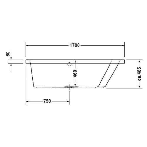 Immagine di Duravit PAIOVA vasca da bagno a incasso L.170 P.100 cm, installazione ad angolo dx, colore bianco 700213000000000