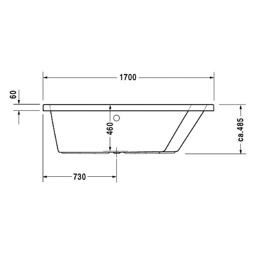 Immagine di Duravit PAIOVA vasca da bagno a incasso L.170 P.130 cm, installazione ad angolo dx, colore bianco 700215000000000