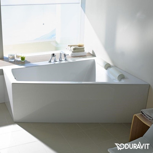 Immagine di Duravit PAIOVA vasca da bagno L.170 P.100 cm con pannello frontale integrato, installazione ad angolo dx, colore bianco 700265000000000