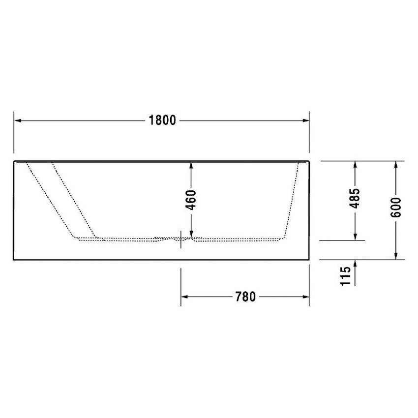 Duravit DuraSquare angolo vasca da bagno sinistro, 180x80cm