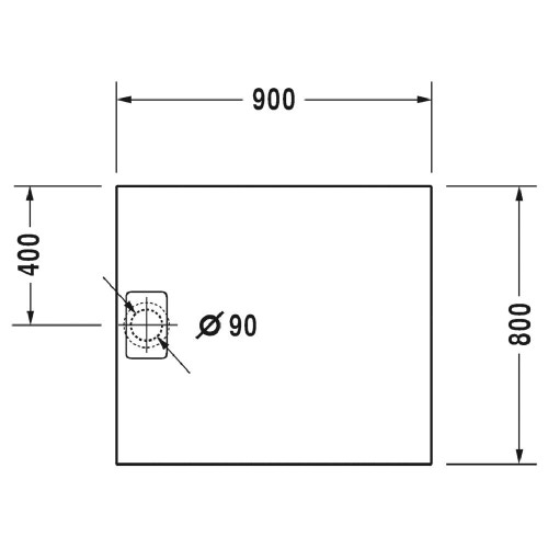 Immagine di Duravit STONETTO piatto doccia rettangolare L.80 P.90 cm, colore bianco 720145380000000