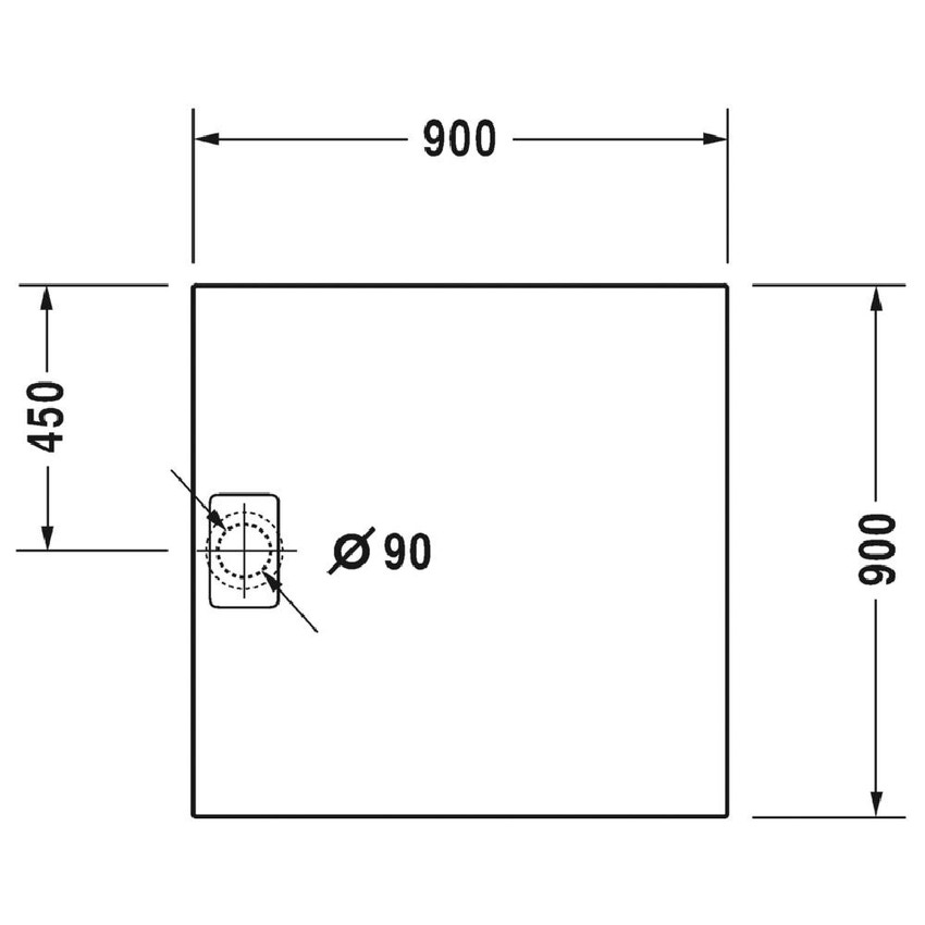Immagine di Duravit STONETTO piatto doccia quadrato 90 cm, colore antracite 720146680000000
