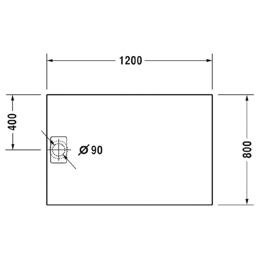 Immagine di Duravit STONETTO piatto doccia rettangolare L.80 P.120 cm, colore bianco 720148380000000